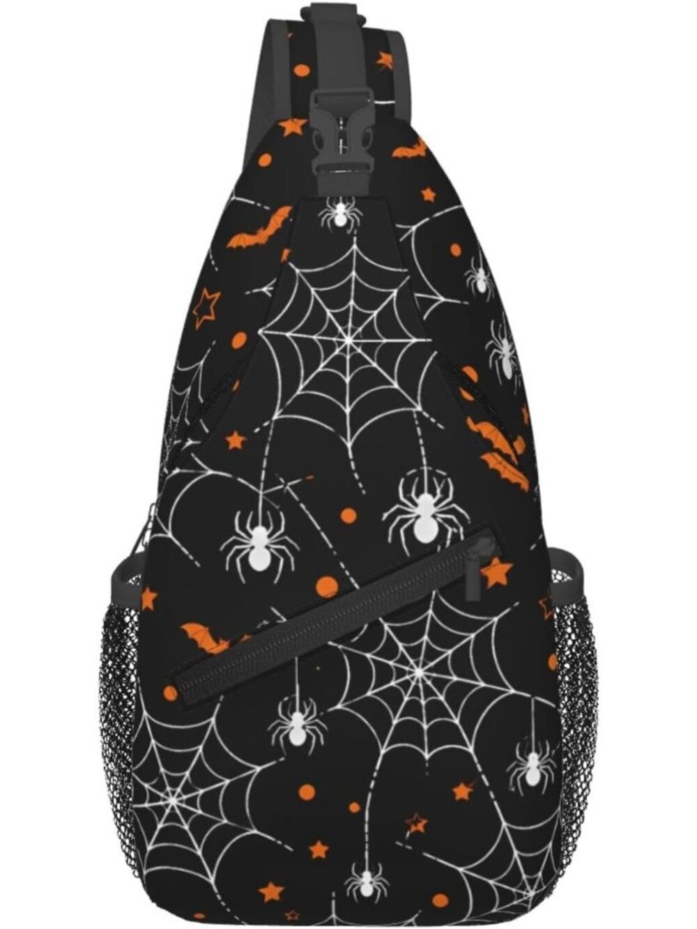 🎃Women's Black Orange Sling Backpack Men Merry Xmas Halloween Sling Daypack Bag